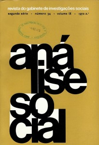 Imagem capa da publicação Análise Social 1972