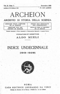 Imagem capa da publicação Archeion Archivio di storia della scienza
