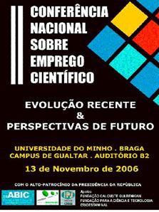 Imagem cartaz da conferência nacional sobre emprego científico