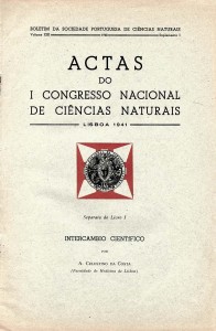 Imagem capa da publicação Actas do I Congresso Nacional de Ciências Naturais 1941